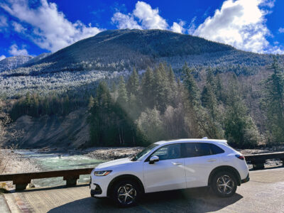 2023 Honda HR-V photographed on the Coquihalla Highway