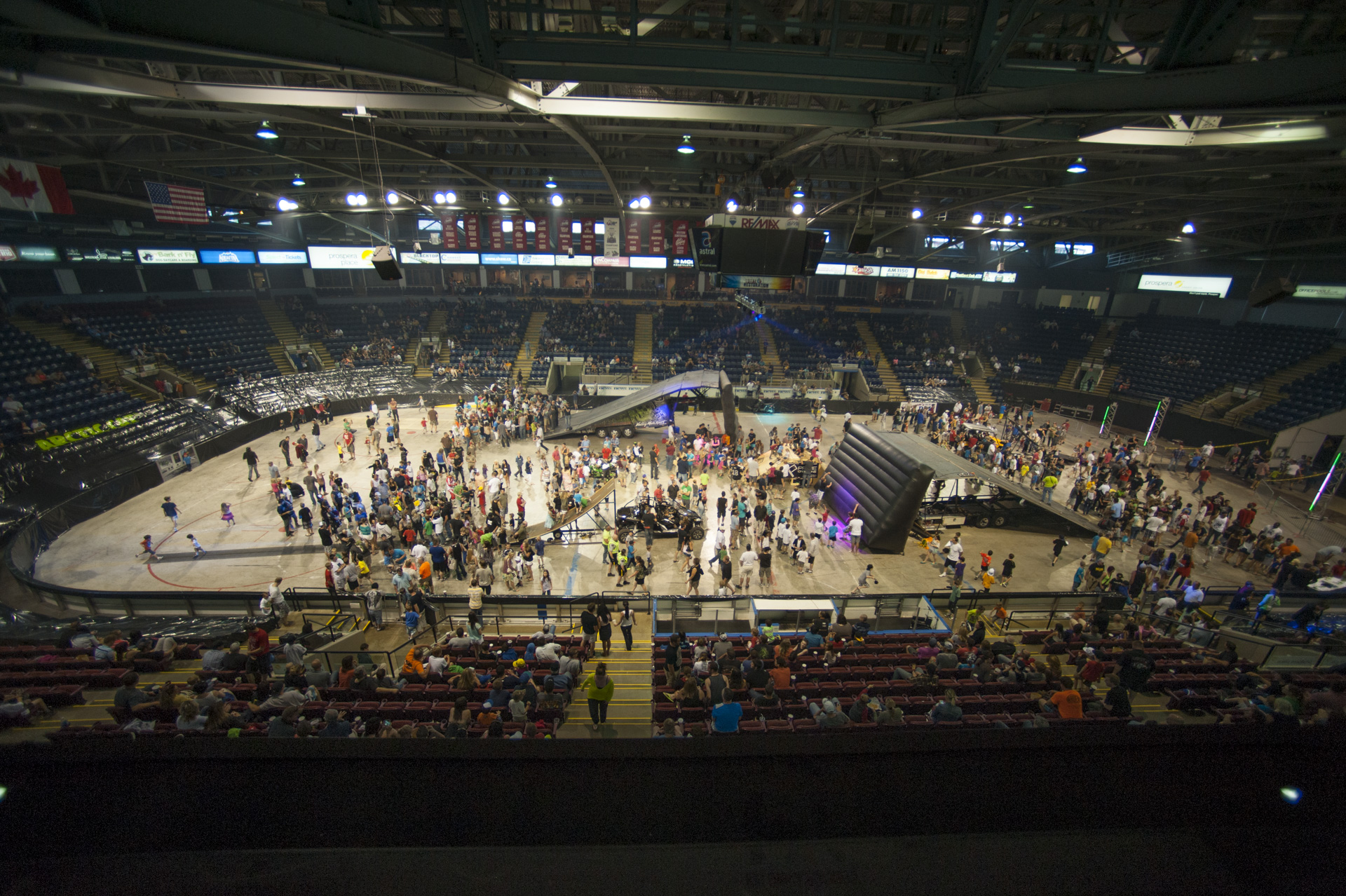 The arena floor for the Freestyle Madness show