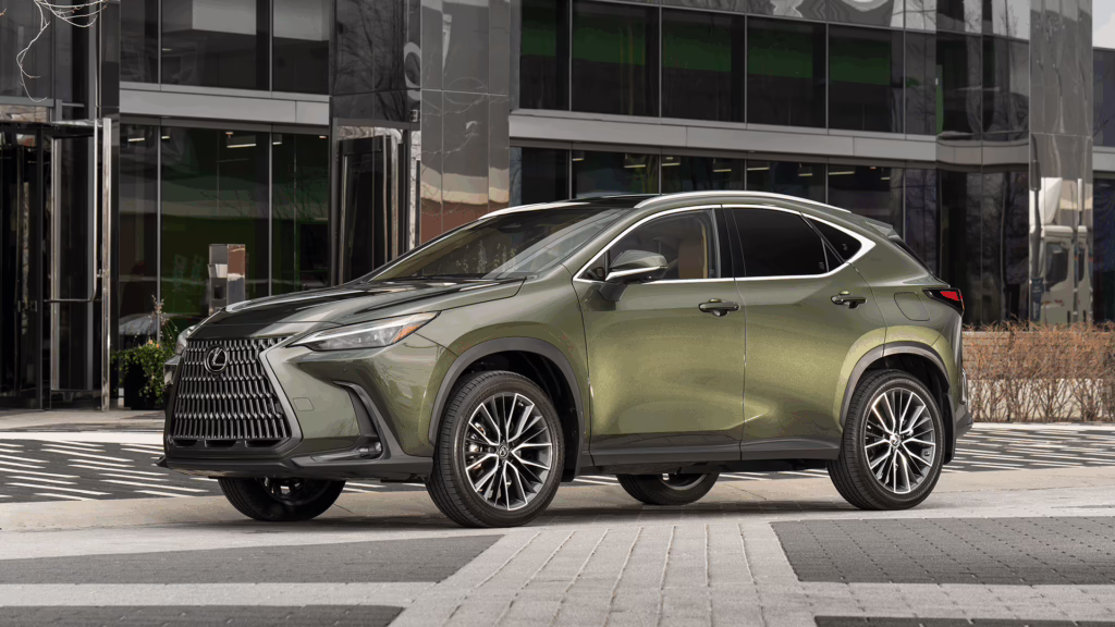 Olive colored Lexus NX series SUV